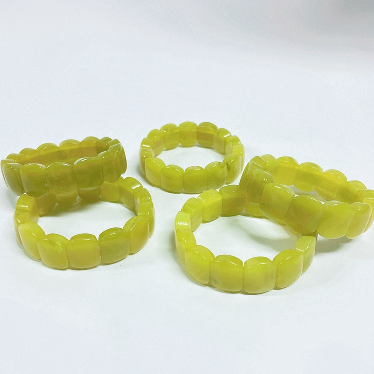 Fashion Accessories Natural Healing Crystals Lemon Jade Square Bracelet