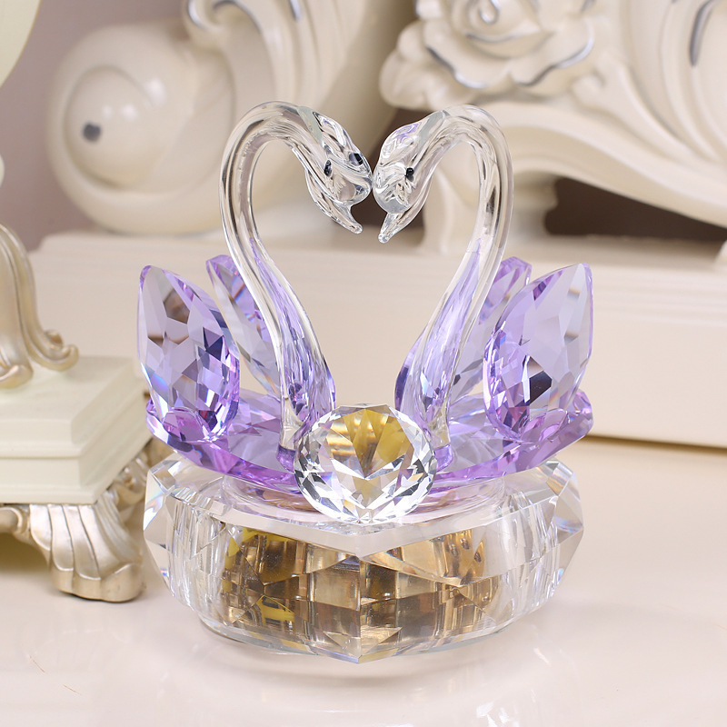 HY Beautiful blue crystal swan, wedding gift souvenir