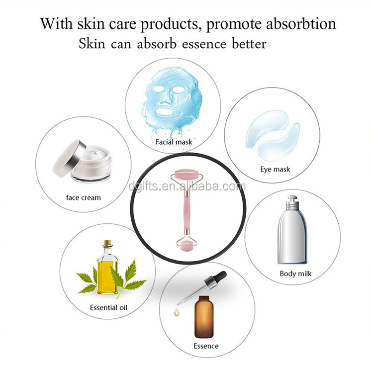 HY Best selling products slimming portable body rose quartz jade roller massager face