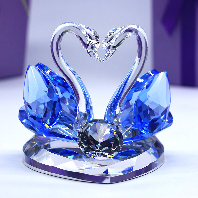 HY Beautiful blue crystal swan, wedding gift souvenir