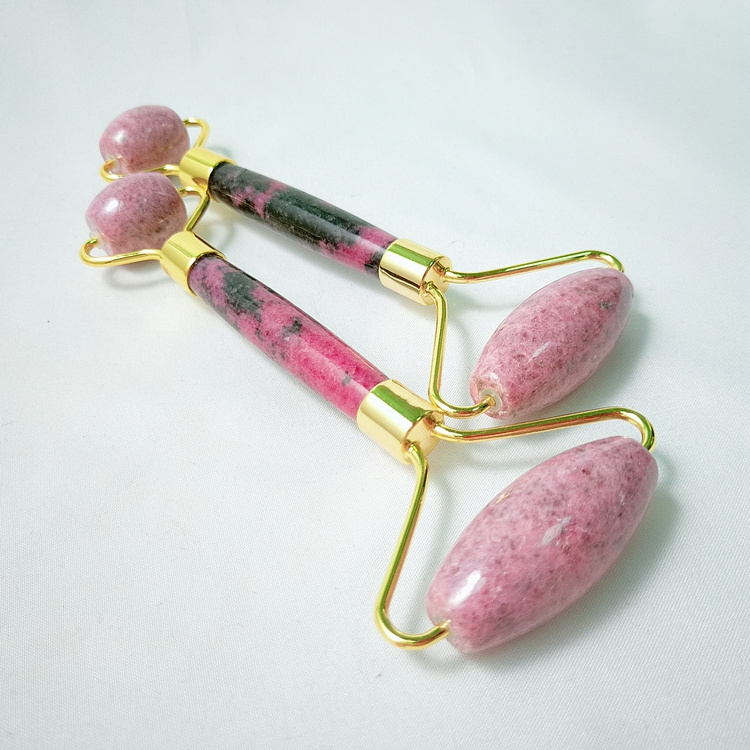 HY Factory hot sale natural rhodonite roller jade face stone