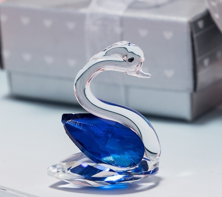 DIY Wholesale Handmade Angelic Purple Blue Crystal Swans for Promotion gifts