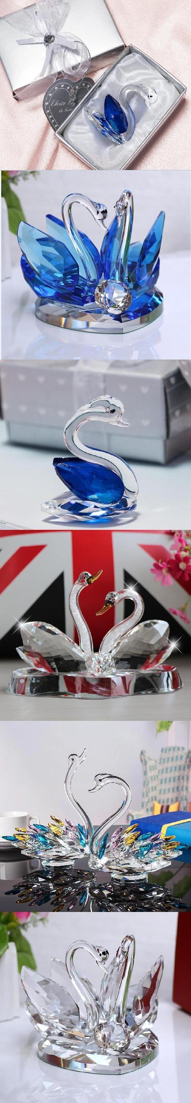 DIY Wholesale Handmade Angelic Purple Blue Crystal Swans for Promotion gifts