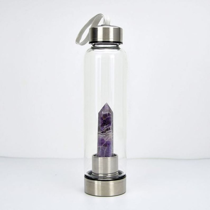 Crystal Crafts Water Bottle With Crystal Inside amethyst Water Bottle Crystal Tea Cups