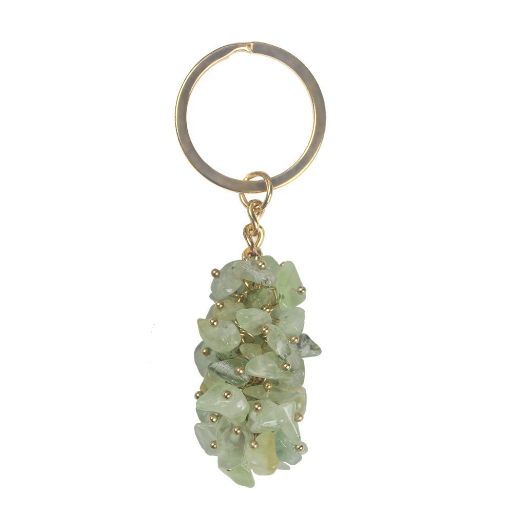 Crafts 2023 High quality Crystal Crushed Stone Energy Keychain Amethyst Grape Shaped raw gemstone pendant jewelry making