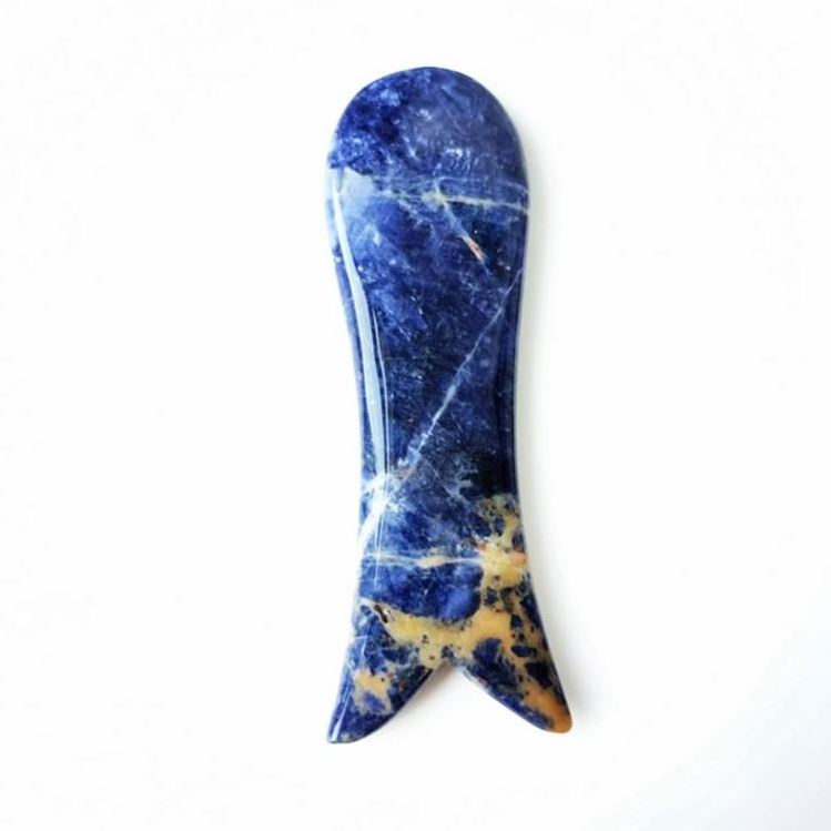 Diy Best selling Sodalite heart shape gua sha natural stone V shape guasha jade scraping massage tool other skin care tool