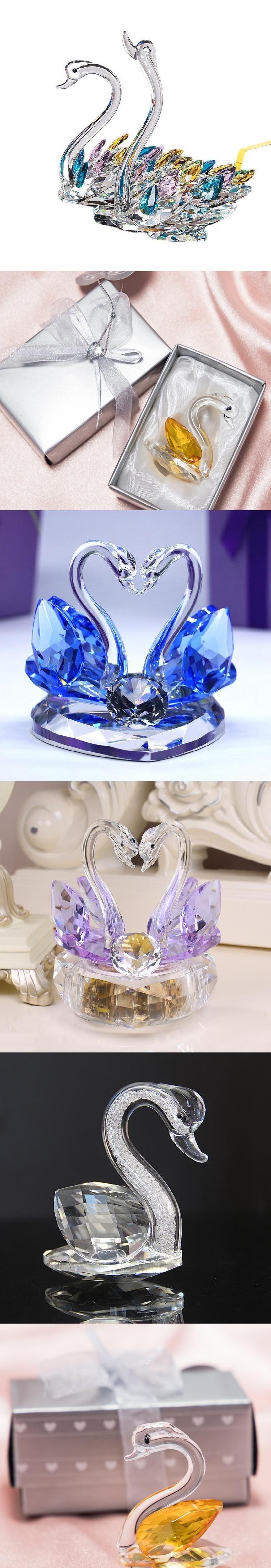 HY Beautiful blue crystal swan, wedding gift souvenir