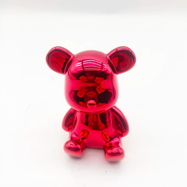 Custom OEM electroplated resin bearbrick for collectible gift decoration ornament