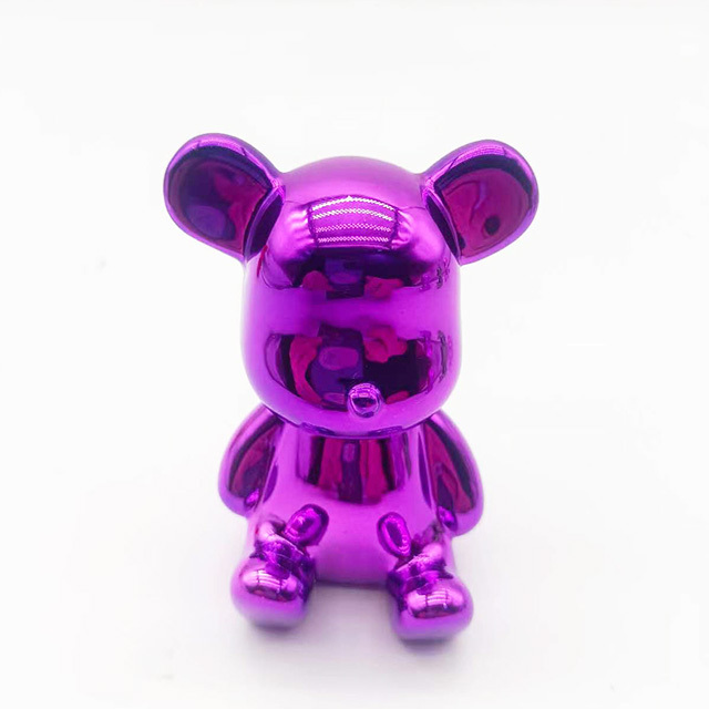 Custom OEM electroplated resin bearbrick for collectible gift decoration ornament