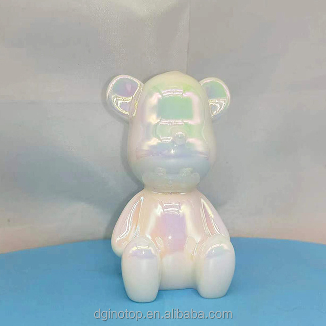 Peal effect electroplated resin bearbrick for collectible gift decoration ornament