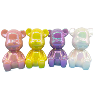 Peal effect electroplated resin bearbrick for collectible gift decoration ornament