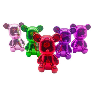 Custom OEM electroplated resin bearbrick for collectible gift decoration ornament