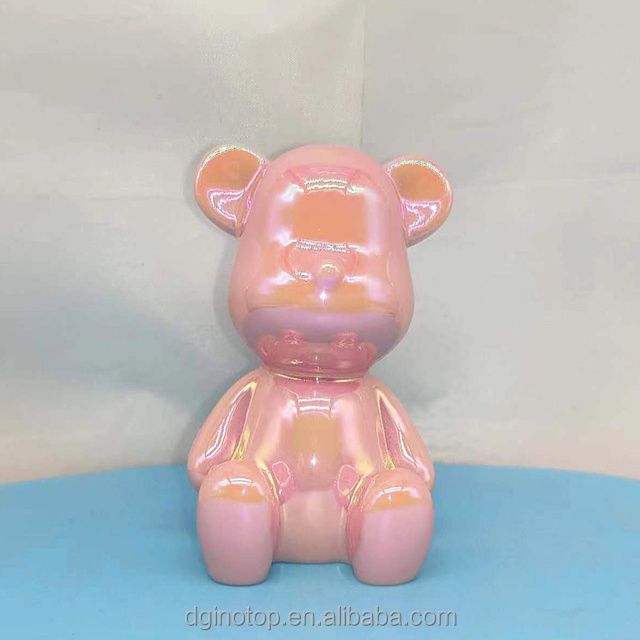 Peal effect electroplated resin bearbrick for collectible gift decoration ornament