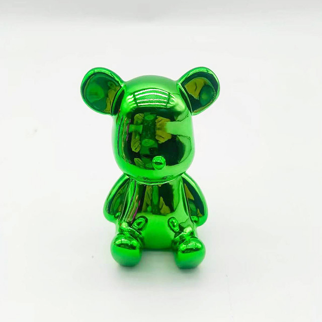 Custom OEM electroplated resin bearbrick for collectible gift decoration ornament