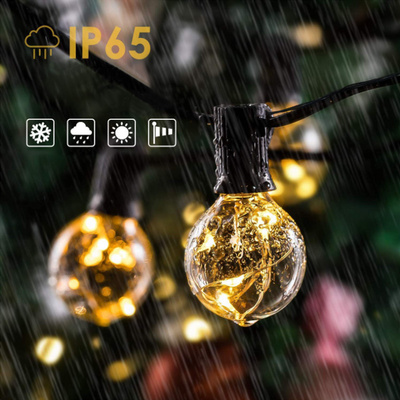 12V 25Ft G40 Globe Christmas String Lights with Clear Bulb Backyard Patio Lights Vintage Bulbs Decorative Outdoor Garland