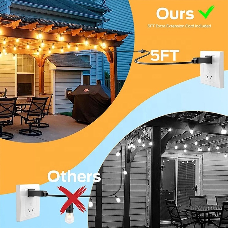 Competitive Price IP65 S14  LED String Lights Outdoor Waterproof Garden Plug in String Lights Decoration