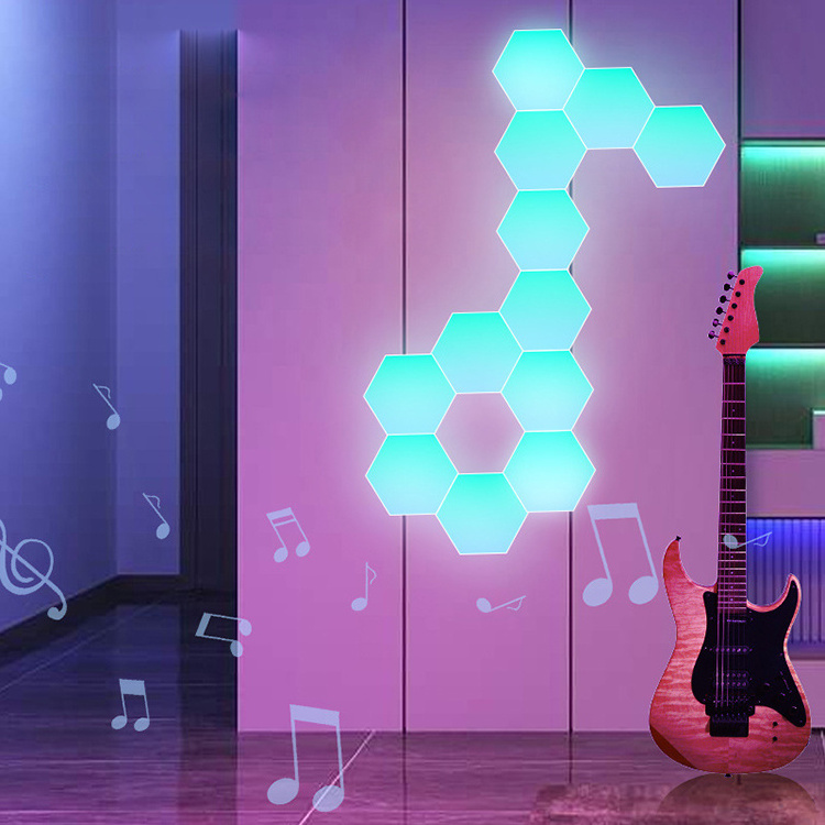 JAIYI Hexagonal panel intelligent LED light panel APP/remote control game synchronization RGB voice control