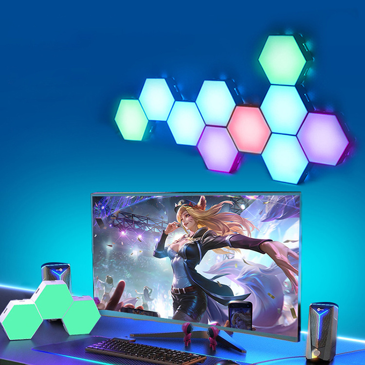 JAIYI Hexagonal panel intelligent LED light panel APP/remote control game synchronization RGB voice control