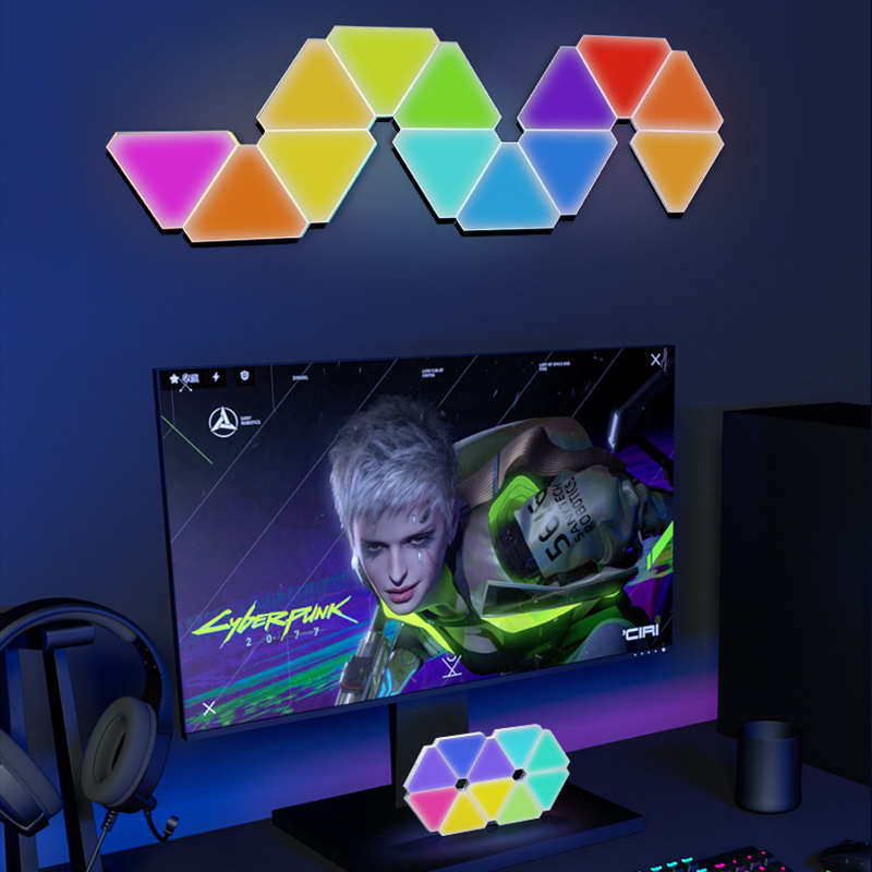 JAIYI Factory best-selling triangle light RGB panel APP control with voice controlled intelligent LED panel for gaming halls