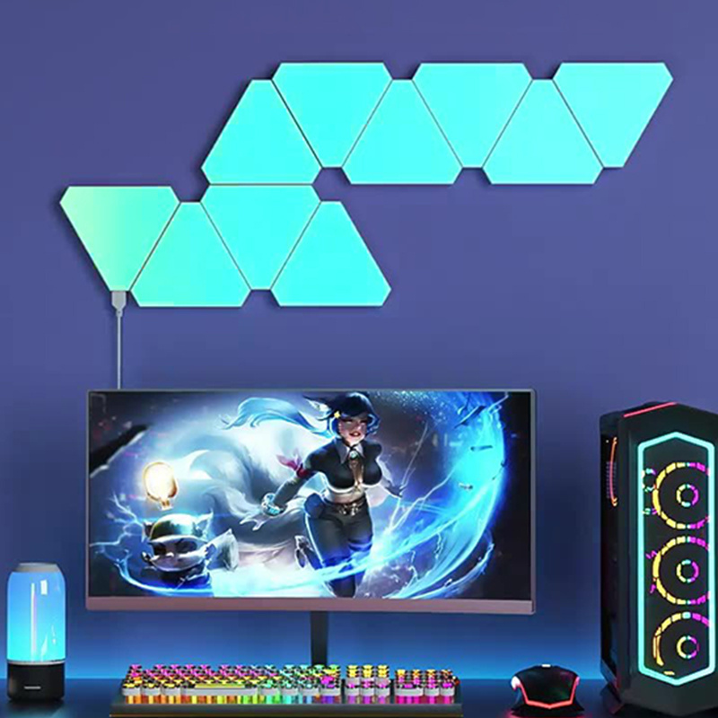 JAIYI Factory best-selling triangle light RGB panel APP control with voice controlled intelligent LED panel for gaming halls