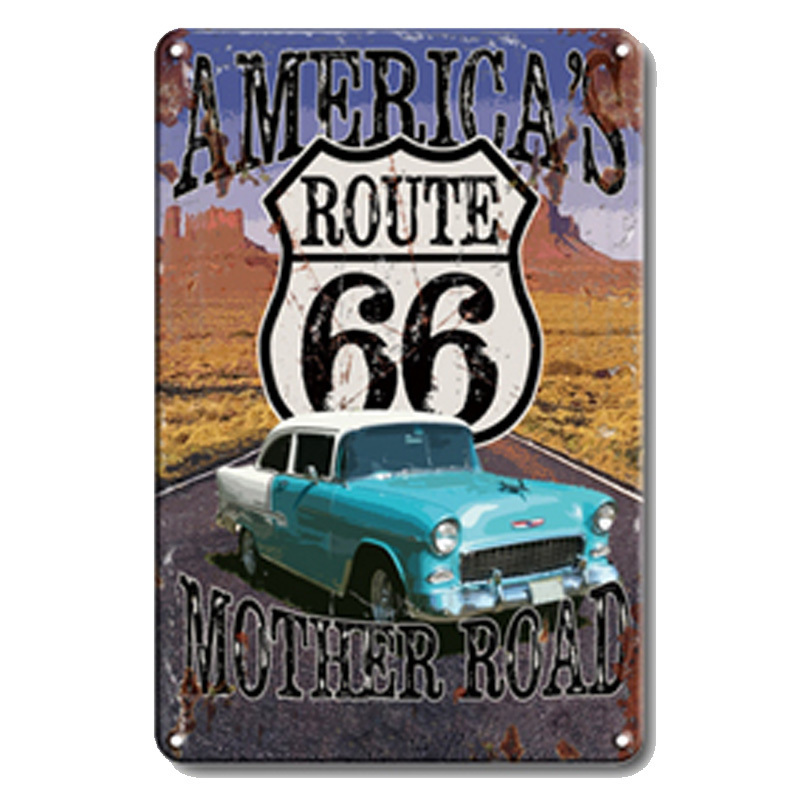 Dad's Garage Metal Tin Signs Poster Vintage Route 66 Car Metal Tinplate Retro Plaque Garage Wall Decor 30x20cm Tin Painting