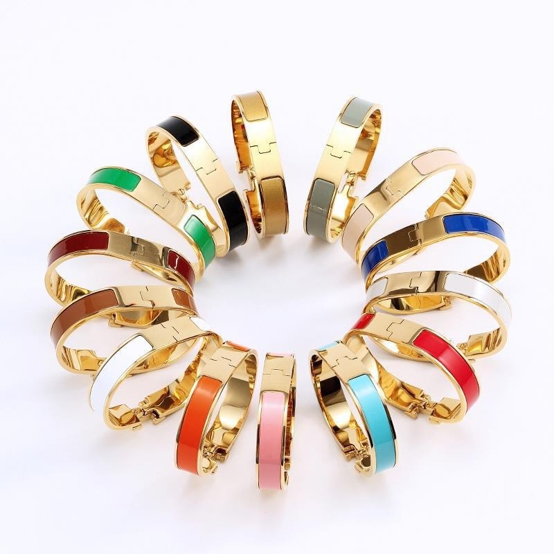 High quality fashion hot selling popular jewelry 316l Stainless Steel bracelet H enamel colorful bracelet for women