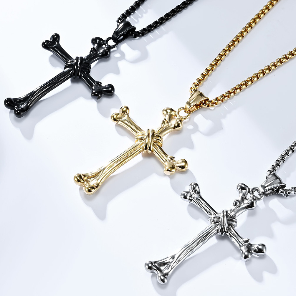 High Quality Stainless Steel Hollow Out Cross Pendant Necklace Eternal Celtic Cross Necklace Pendants For Men And Women