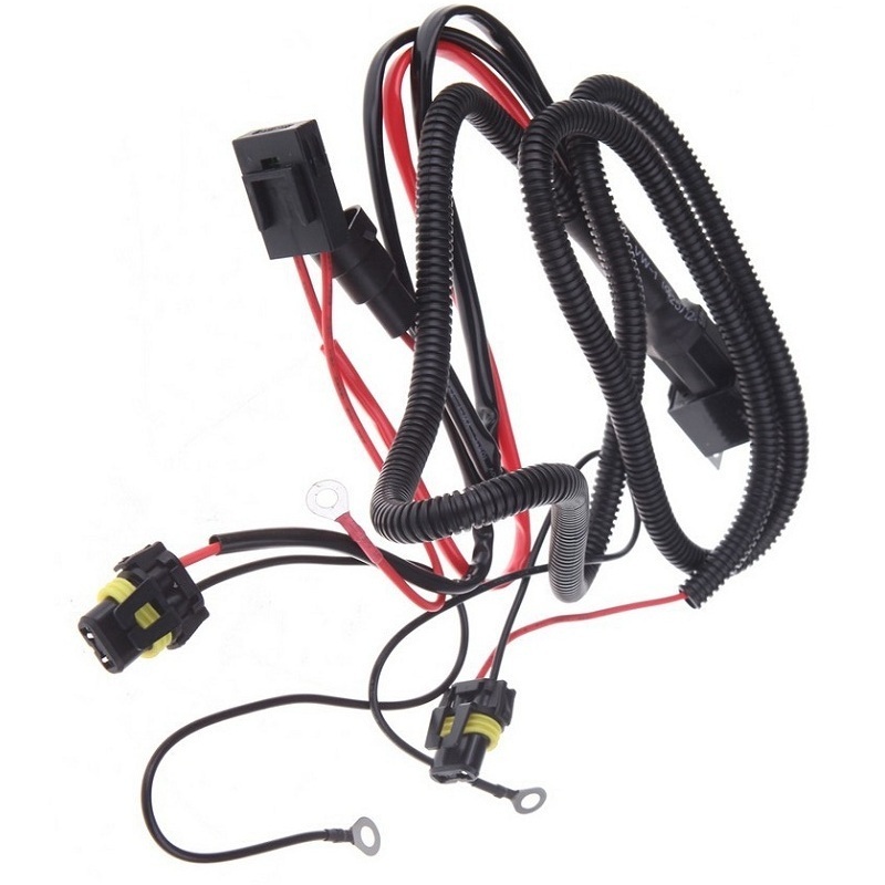 wire harness manufacturing LED headlight H7 H8 H11 relay fuse wiring harness Kit for for automobile motorcycle