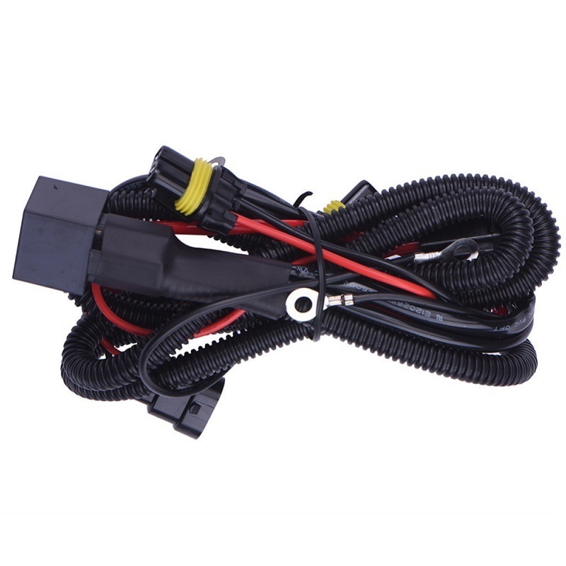 wire harness manufacturing LED headlight H7 H8 H11 relay fuse wiring harness Kit for for automobile motorcycle