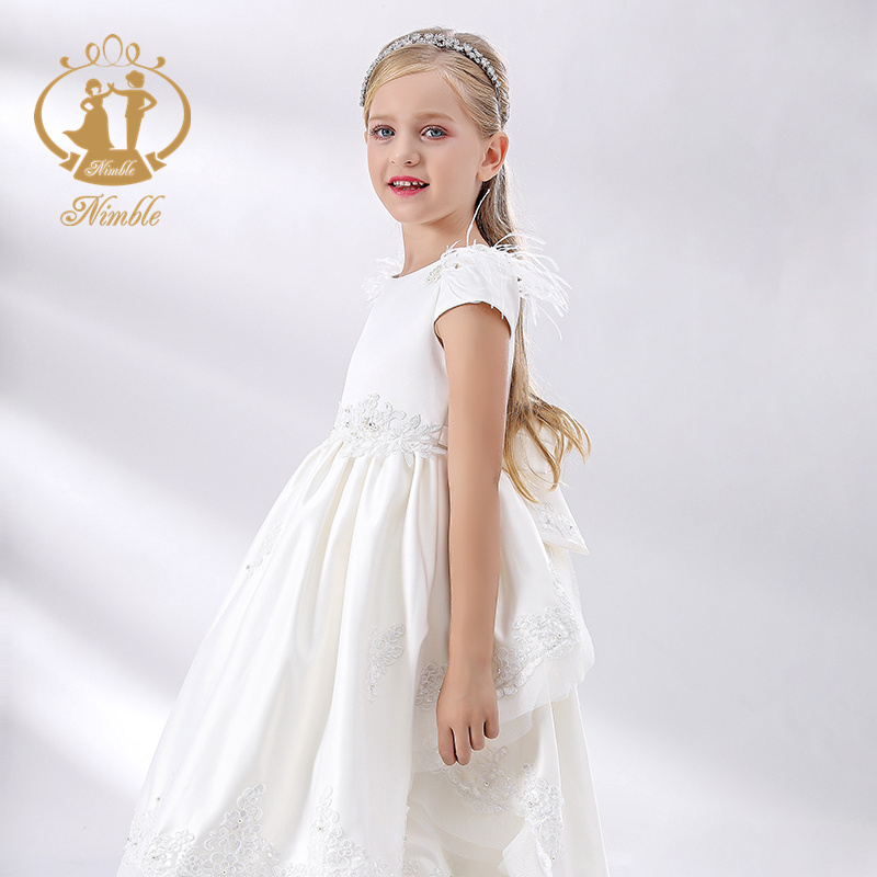 Nimble Summer Smocked Children Clothing Wholesale High Quality 4-12 Years Girls Kids Party Communion Dresses