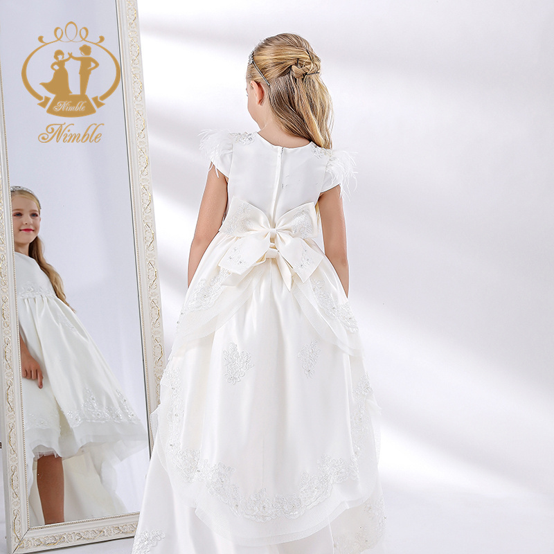 Nimble Summer Smocked Children Clothing Wholesale High Quality 4-12 Years Girls Kids Party Communion Dresses