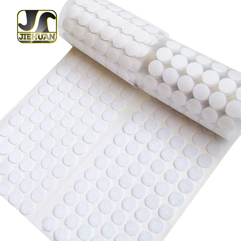 JIEHUAN Hot Sell  nylon eco-friendly custom  hook and loop  clear velcroes dots for Children's toys