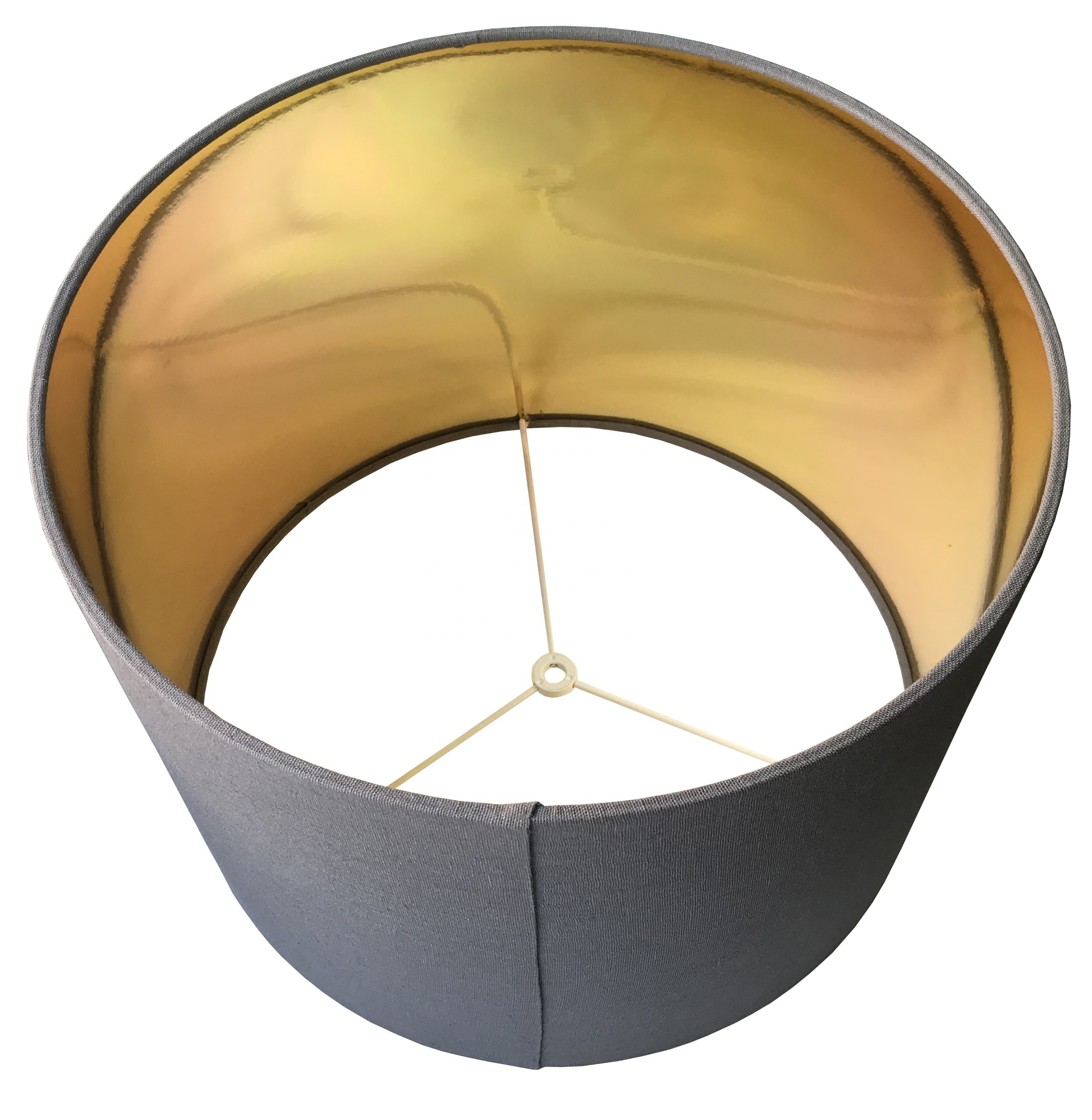 Contemporary Drum Designer Modern Fabric  Copper Ceiling Light Shade