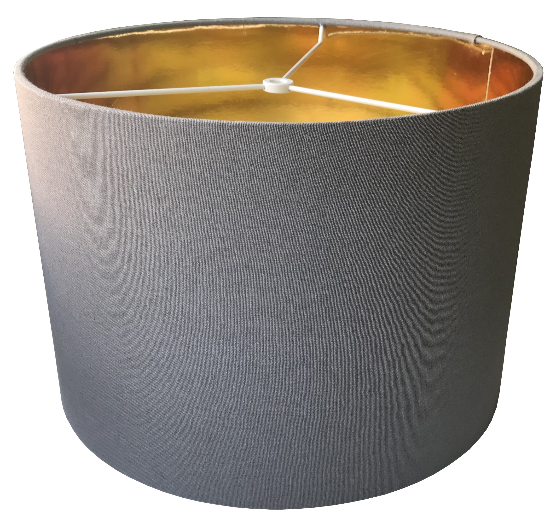 Contemporary Drum Designer Modern Fabric  Copper Ceiling Light Shade