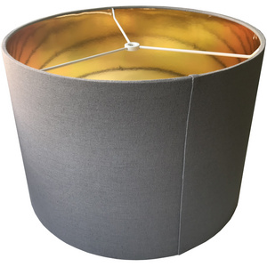 Contemporary Drum Designer Modern Fabric  Copper Ceiling Light Shade