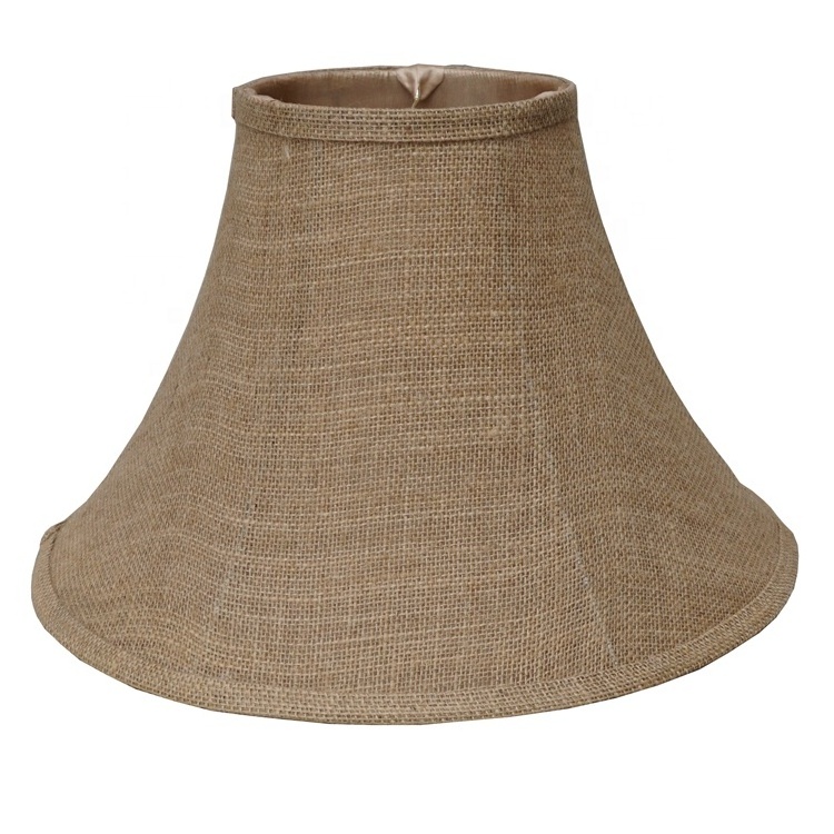 High Quality Burlap Lamp Shade Cover Brown Bell Shaped Lampshade