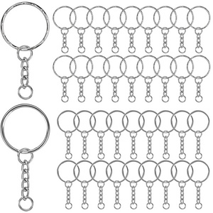 Simple Blank Key Chains Stainless Steel Key Rings Metal Custom Logo Keyring Personalized Keychain