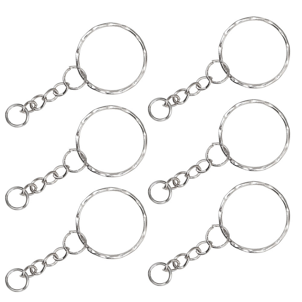 Simple Blank Key Chains Stainless Steel Key Rings Metal Custom Logo Keyring Personalized Keychain