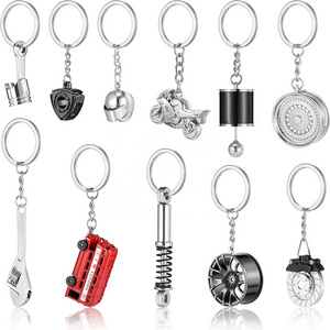 Personalized Custom Promotion Strong 3D Personalizados Mini Auto Turbo Car Parts Engraved Metal 3d Keychain