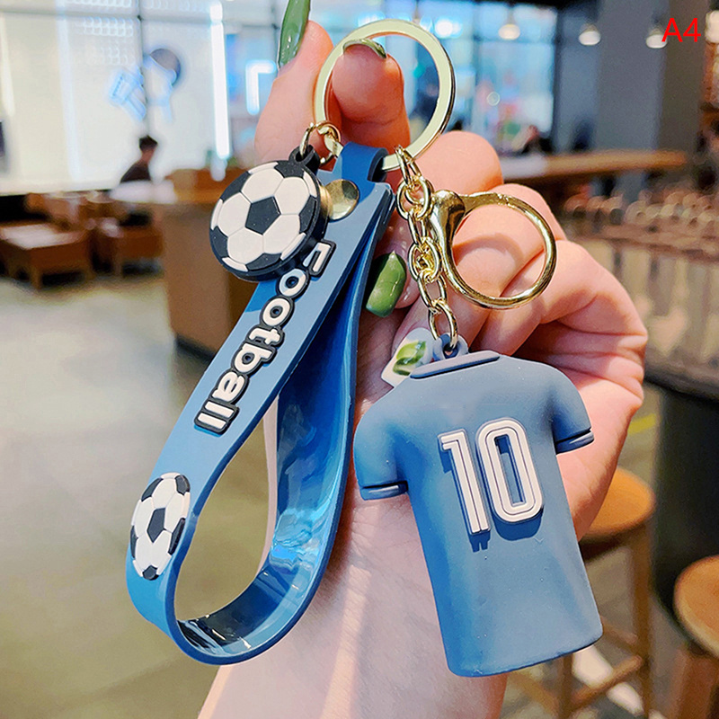 Promotion Custom Souvenir Gift Sport Football Key Chain Rubber Soft Pvc Keychain Soccer Jersey Keychain