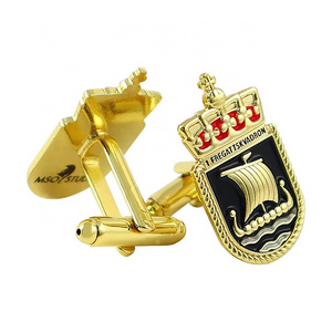 Custom Gold Plated Cufflinks Personalised Brass Cufflink for Men Luxury