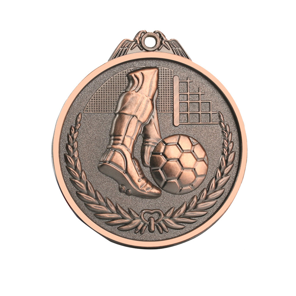 Dongguan Factory Unique Design Round Soccer Medal Badge Custom Logo Football Medals Awards