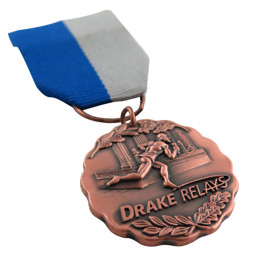 Custom Graduation Medal Blank Round Medal Basketball Running Sports Medals With Ribbon