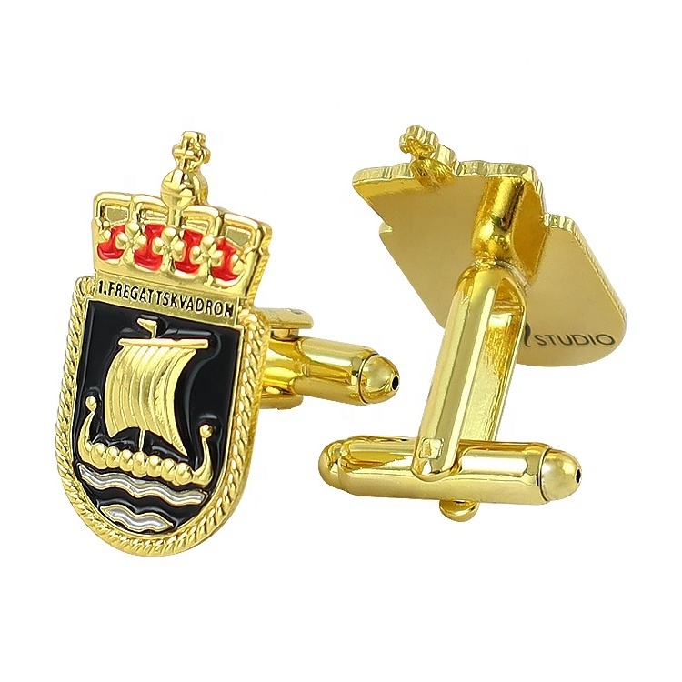 Custom Gold Plated Cufflinks Personalised Brass Cufflink for Men Luxury