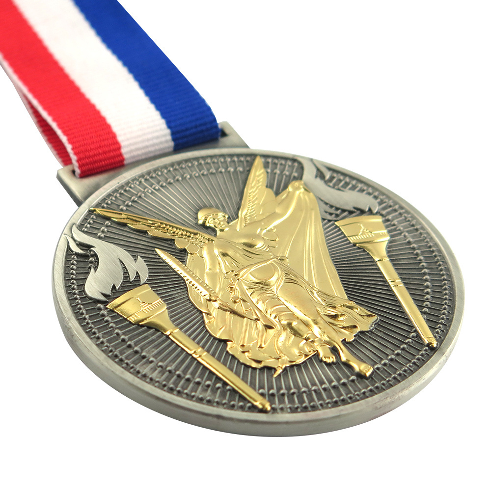 Custom Graduation Medal Blank Round Medal Basketball Running Sports Medals With Ribbon