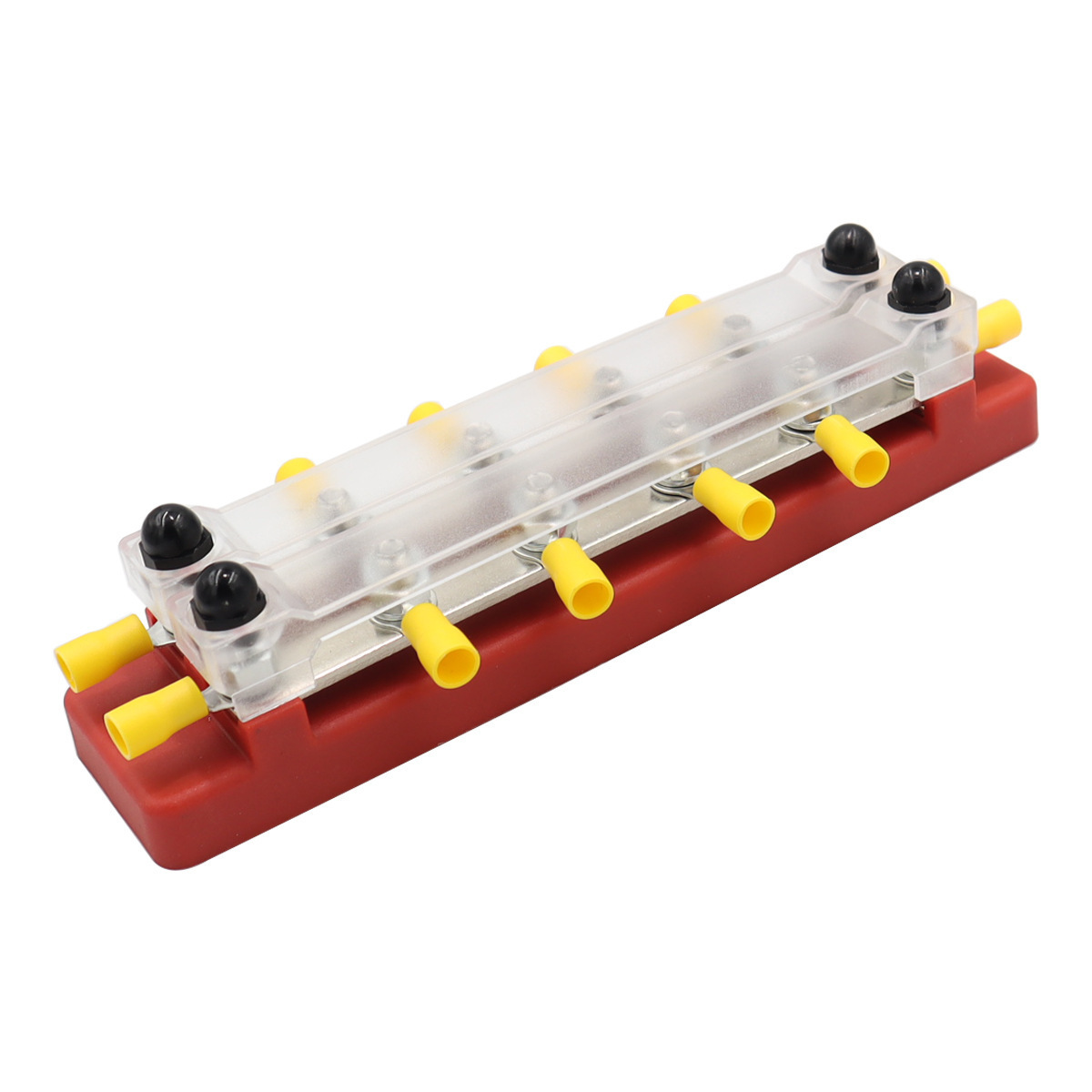 10 Way Bus Bar Terminal Block Marine Electric Busbar Double Wiring Block 48V 150AMP Bus Copper Bar Wiring Terminals