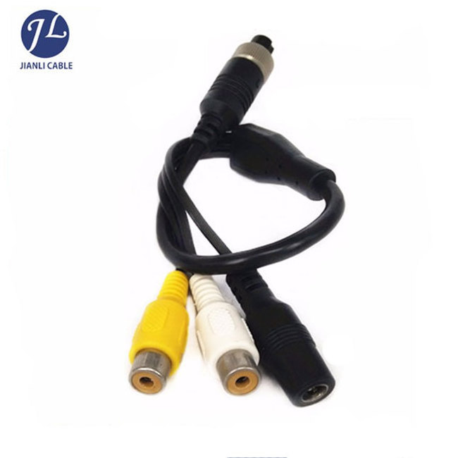 2022 Video Power Slim Mini 4 Pin Din Cable To RCA For Bus Rearview Camera System