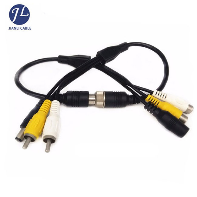 2022 Video Power Slim Mini 4 Pin Din Cable To RCA For Bus Rearview Camera System