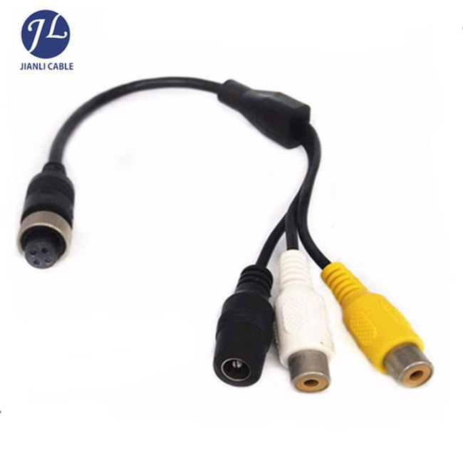 2022 Video Power Slim Mini 4 Pin Din Cable To RCA For Bus Rearview Camera System