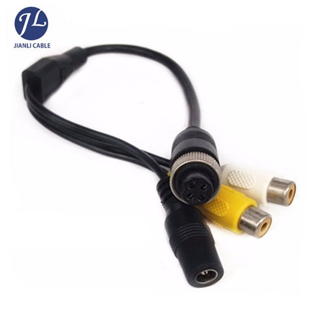 2022 Video Power Slim Mini 4 Pin Din Cable To RCA For Bus Rearview Camera System